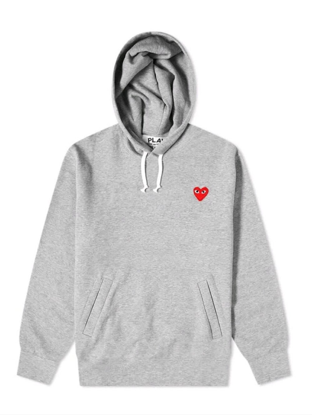 Comme des Garçons PLAY Red Heart Hoodie in Grey